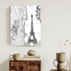 Plakat Ulice Paryża – Architektura i Lampiony nad Sekwaną