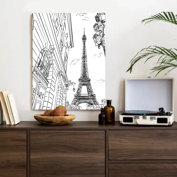 Plakat Ulice Paryża – Architektura i Lampiony nad Sekwaną