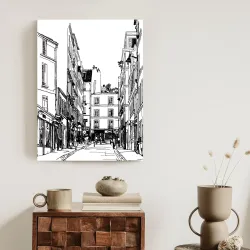 Plakat Uliczka Przy Montmartre – Szkic Paryskiej Architektury