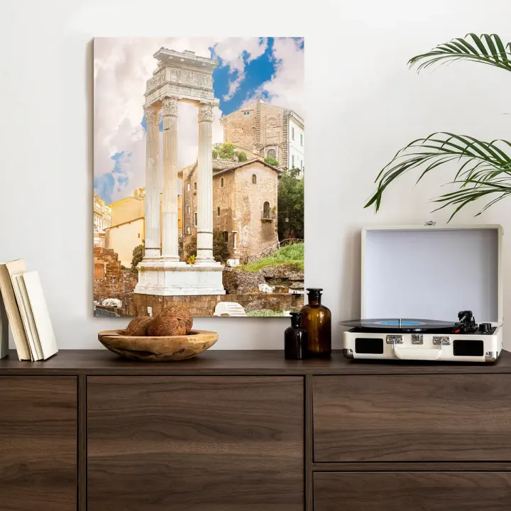 Plakat Kolumna W Świątyni Apollina Sozjanusa – Starożytne Ruiny i Architektura Antyczna