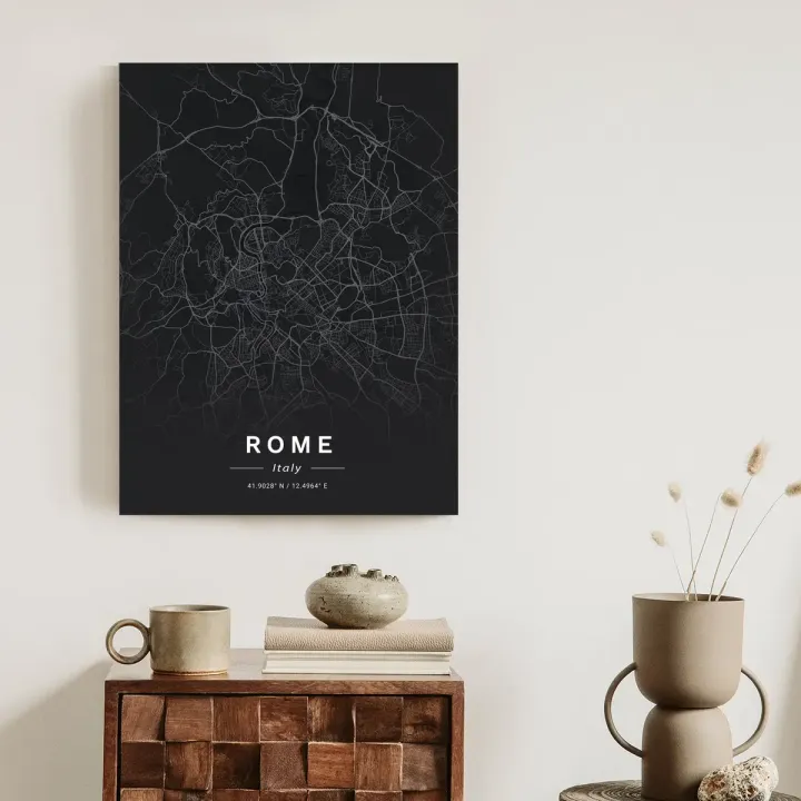 Plakat Mapa Rzymu – Minimalistyczny Design Starożytnego Miasta