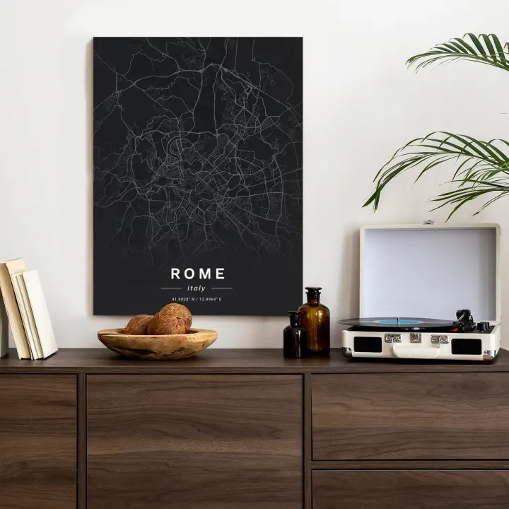 Plakat Mapa Rzymu – Minimalistyczny Design Starożytnego Miasta