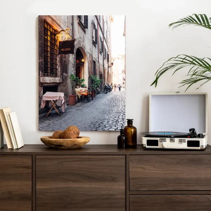 Plakat Klimatyczna Uliczka – Rzymska Kawiarnia i Architektura Włoch