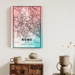 Plakat Mapa Rzymu – Akwarelowa Kartografia Wiecznego Miasta
