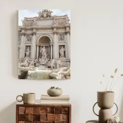 Plakat Fontanna di Trevi – Barokowa Rzeźba w Rzymie – Odcienie bieli i szarości