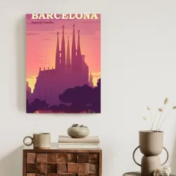 Plakat Barcelona – Sagrada Familia o Zachodzie Słońca