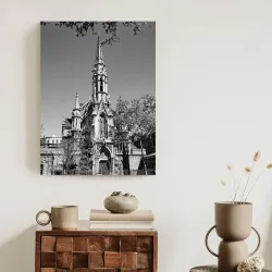 Plakat Czarno Kościół w Barcelonie – Architektura Gotycka Katedry