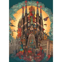 Plakat Abstrakcyjna Koncepcja – Sagrada Familia i Modernizm Kataloński – produkt