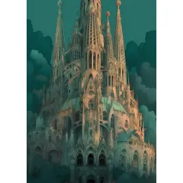 Plakat Sagrada Familia – Secesyjny Kościół Gaudiego w Barcelonie – produkt