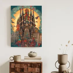 Plakat Abstrakcyjna Koncepcja – Sagrada Familia i Modernizm Kataloński