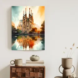 Plakat Sagrada Familia – Akwarelowa Wizja Gaudiego