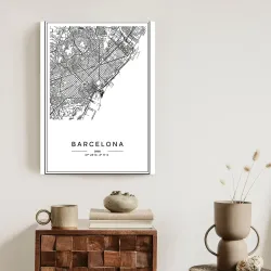 Plakat Mapa Miasta Barcelona – Architektura i Urbanistyka Hiszpanii