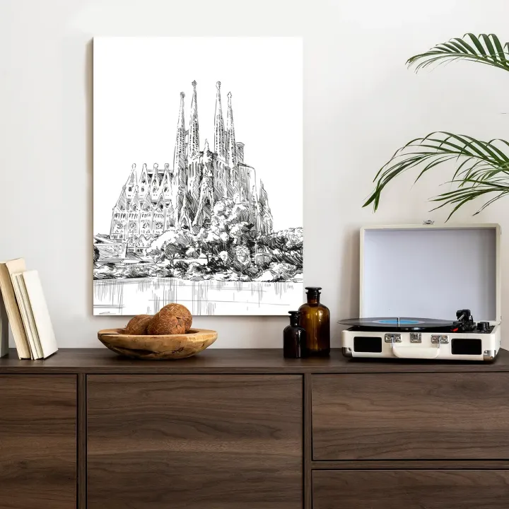 Plakat Bazylika Sagrada Familia – Szkic Gaudiego z Barcelony
