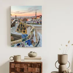 Plakat Wschód Słońca – Park Güell i Widok na Barcelonę