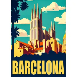 Plakat Barcelona – Sagrada Familia i Architektura Gaudiego – produkt
