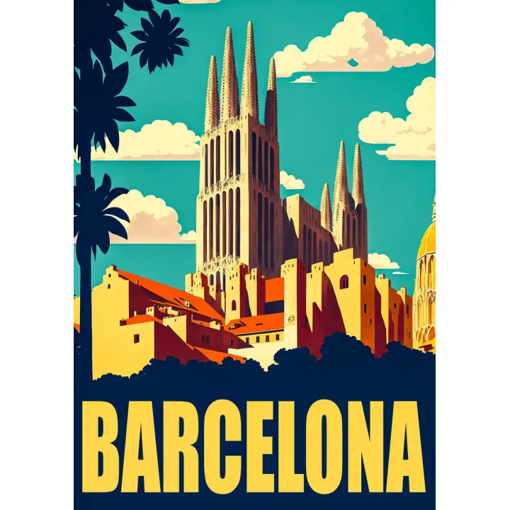 Plakat Barcelona – Sagrada Familia i Architektura Gaudiego – produkt