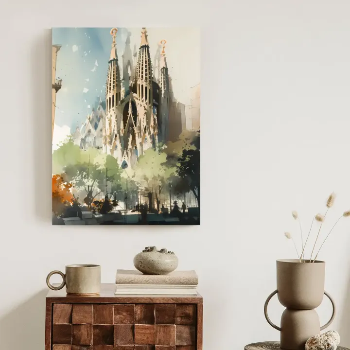 Plakat Abstrakcyjna Ilustracja – Sagrada Familia w Barcelonie