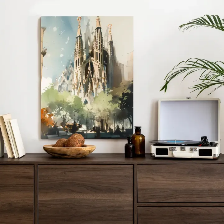 Plakat Abstrakcyjna Ilustracja – Sagrada Familia w Barcelonie