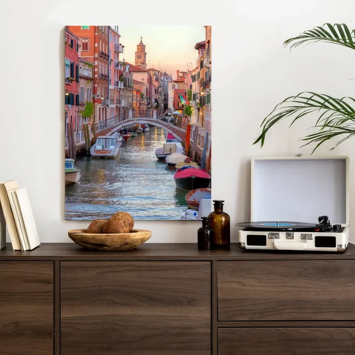 Plakat Romantyczny Kanał w Wenecji – Architektura Włoskiego Miasta na Wodzie
