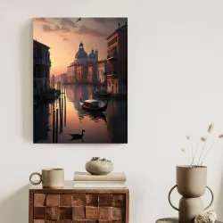 Plakat Zachód Słońca w Wenecji – Romantyczna Panorama Kanałów i Gondol
