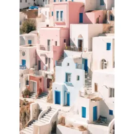 Plakat Kolorowa Grecka Architektura – Klimat Cyklad i Santorini – produkt