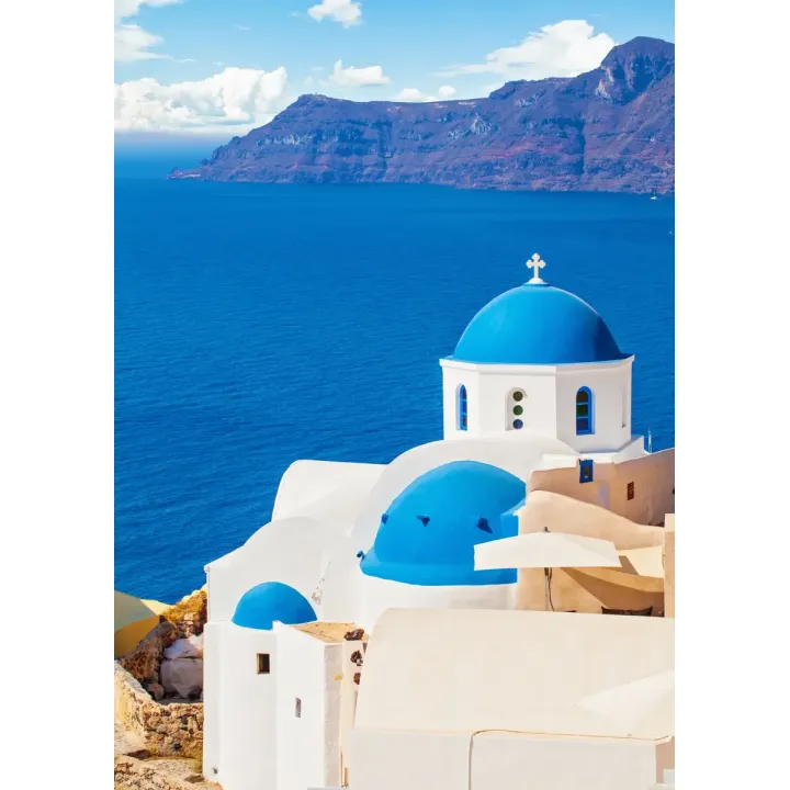 Plakat Krajobraz Santorini – Biały Kościół i Morze Egejskie – produkt