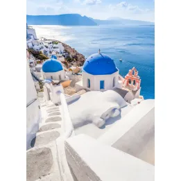 Plakat Biało Niebieska Architektura – Oia na Santorini – produkt