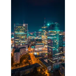 Plakat Warszawa Nocą – Panorama Stolicy z Lotu Ptaka – produkt