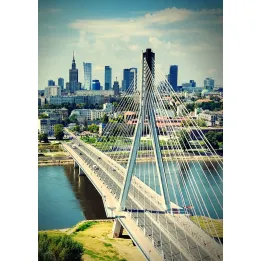 Plakat Most Nad Rzeką Wisła – Panorama Warszawy i Skyline Stolicy – produkt