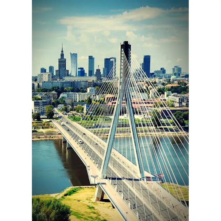 Plakat Most Nad Rzeką Wisła – Panorama Warszawy i Skyline Stolicy – produkt