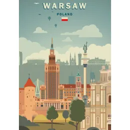 Plakat Ilustracja Architektury – Warszawa Stare Miasto i Zamek Królewski – produkt