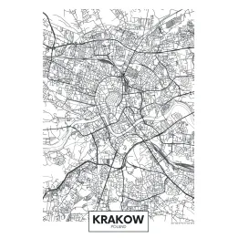Plakat City Map Krakow – Mapa Starego Miasta i Architektura Miejska – produkt
