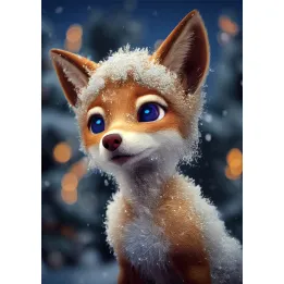 Plakat Red Fox In The Snow – Lis na Śniegu w Leśnej Scenerii – produkt
