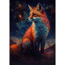 Plakat Magiczny Lis – Nocny Las i Gwiazdy – produkt