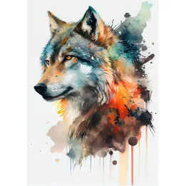 Plakat Portret Wilka – Sztuka Współczesna i Dzika Natura – produkt