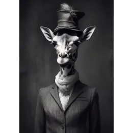 Plakat Elegancka Żyrafa – Portret w Stylu Vintage – produkt