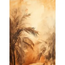 Plakat Tropikalne Palmy – Pustynny Krajobraz z Palmami i Słońcem – produkt