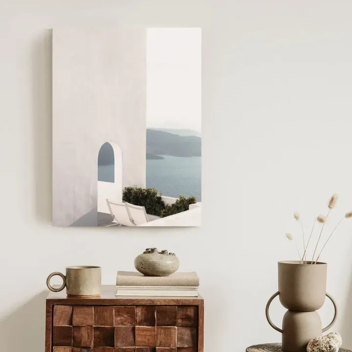 Plakat Architektura Santorini – Widok na Morze Egejskie i Cyklady