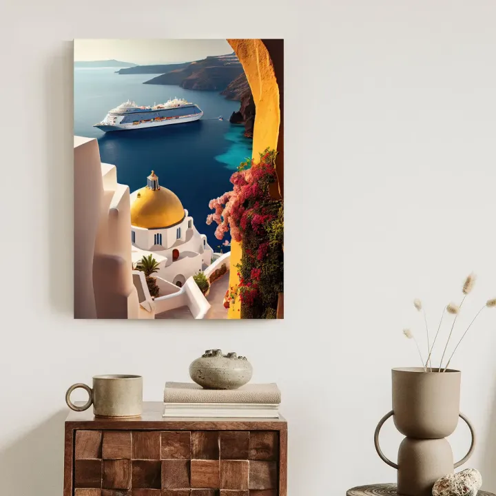 Plakat Statek Wycieczkowy – Morze Egejskie i Architektura Nadmorska