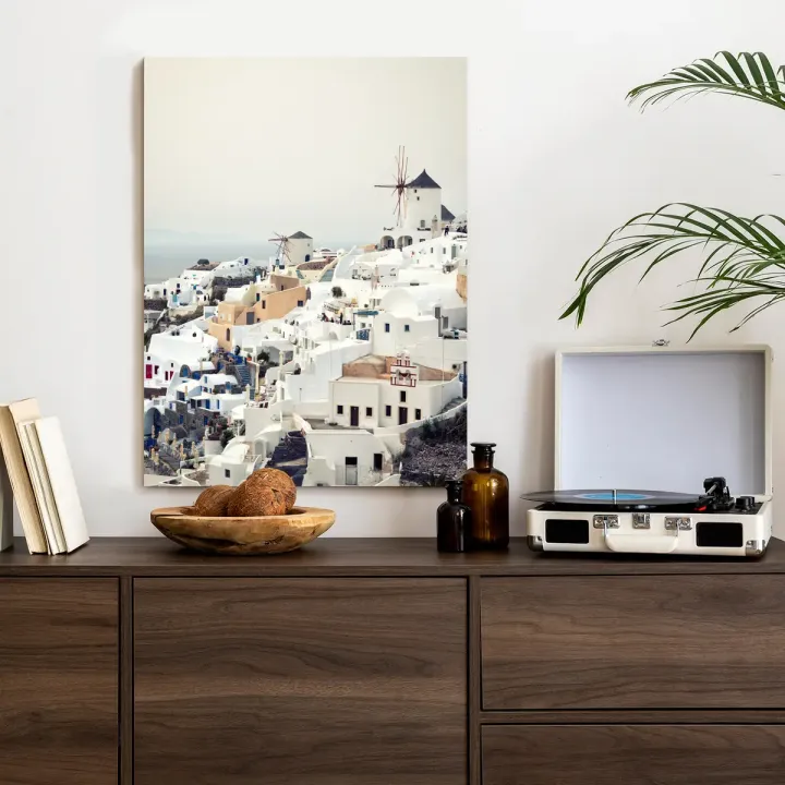 Plakat Widok Na Miasteczko Oia – Architektura Santorini i Morze Egejskie