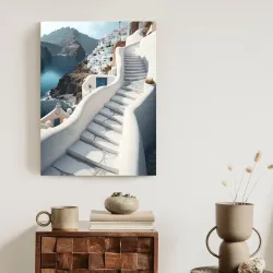 Plakat Urocza Grecka Architektura – Santorini i Białe Domy Cyklad
