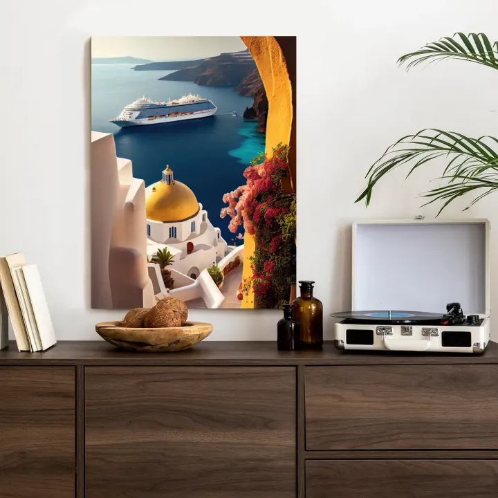 Plakat Statek Wycieczkowy – Morze Egejskie i Architektura Nadmorska