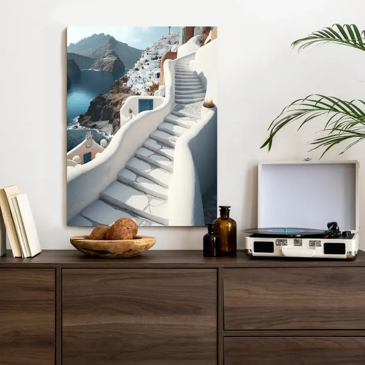 Plakat Urocza Grecka Architektura – Santorini i Białe Domy Cyklad