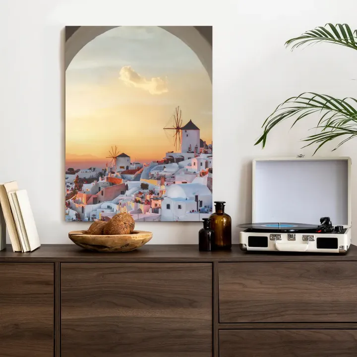 Plakat Oia Na Santorini – Zachód Słońca nad Morzem Egejskim