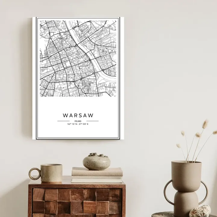 Plakat Warszawa – Mapa Stolicy i Architektura Miejska