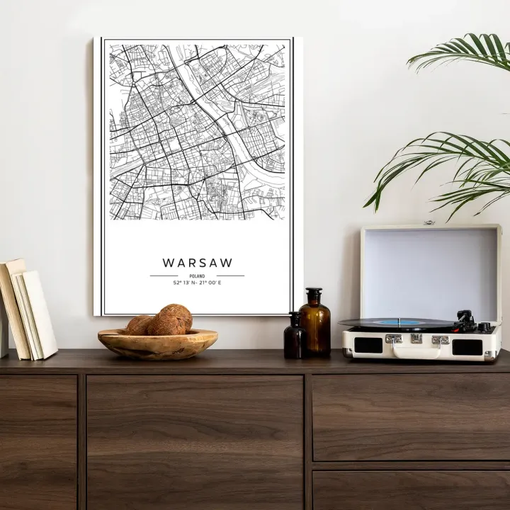 Plakat Warszawa – Mapa Stolicy i Architektura Miejska