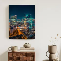 Plakat Warszawa Nocą – Panorama Stolicy z Lotu Ptaka