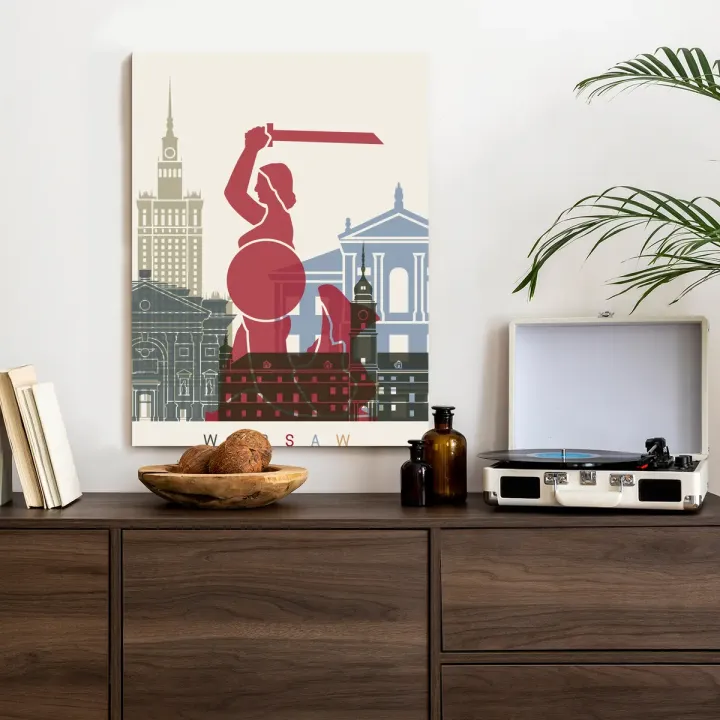 Plakat Kolorowe Sylwetki Architektury – Warszawa i Syrenka Warszawska