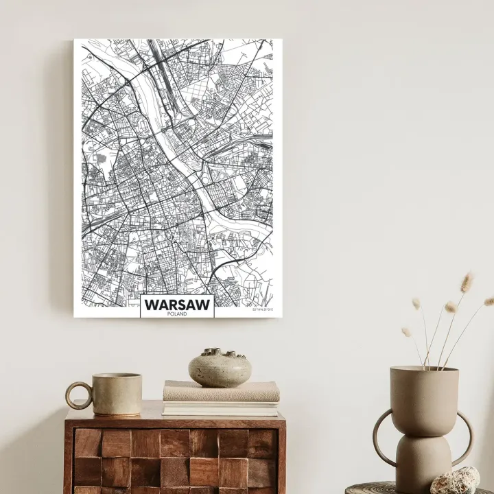 Plakat Warszawa – Szczegółowa Mapa Stolicy Polski