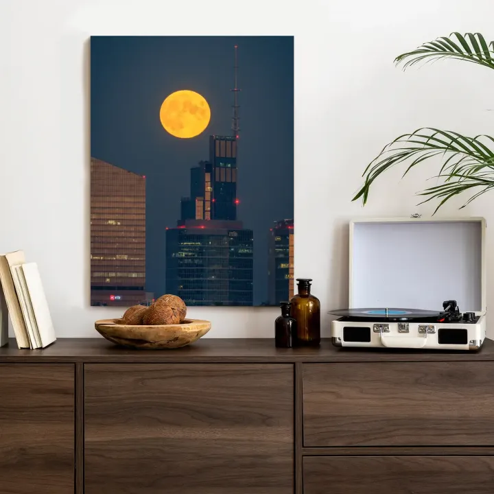 Plakat Pełnia Księżyca – Warszawa i Pałac Kultury i Nauki